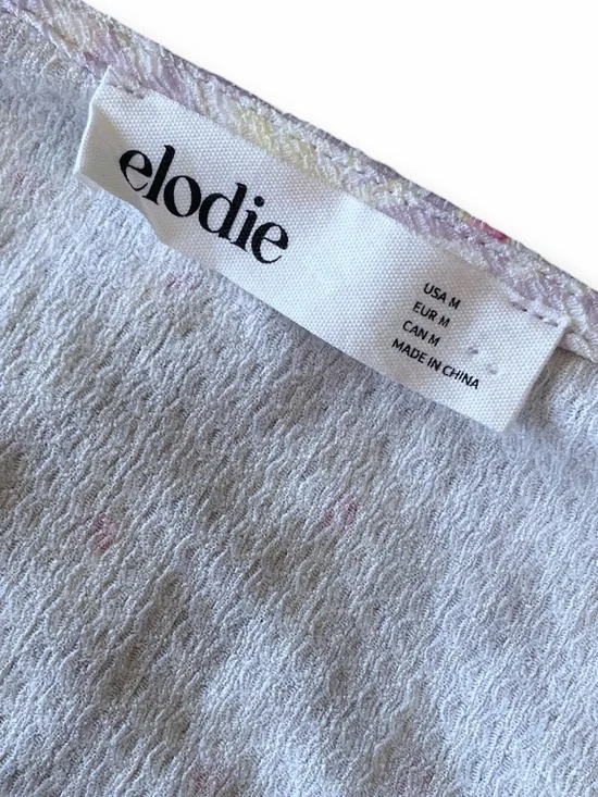 Elodie NWT Lavender Ditsy Floral Balloon Sleeve Crop Top M Boho Festival Retro - Picture 10 of 10